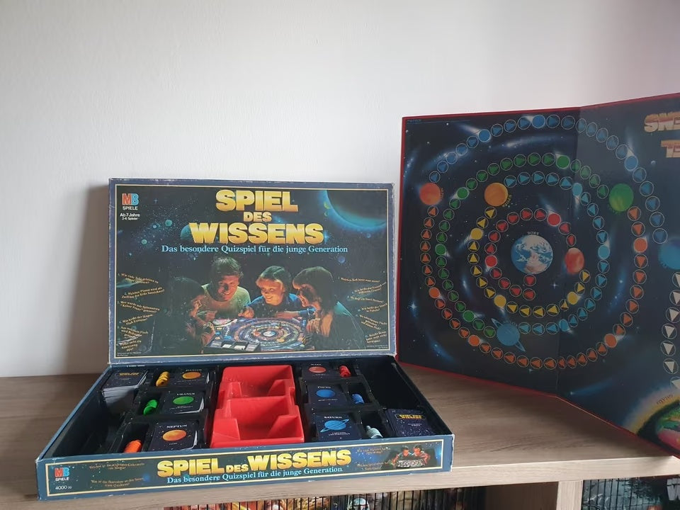 Spiel des Wissens von MB – Originalverpackung, Spielbrett und Spielmaterial