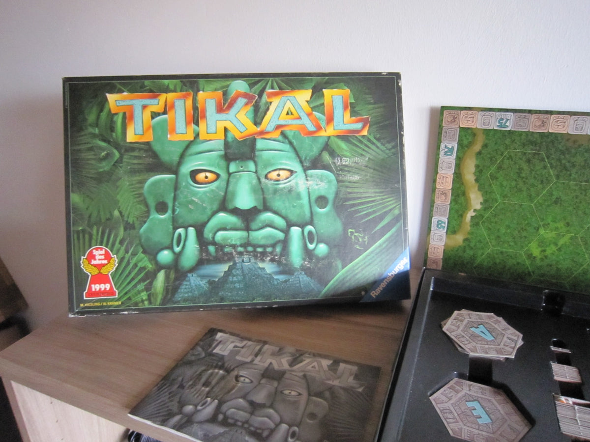 Tikal – Ravensburger-Karton mit Auszeichnung Spiel des Jahres 1999 und Gebrauchsspuren