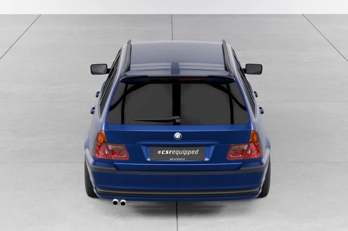 Montagebeispiel des Heckspoilers am BMW E46 Touring – Detailansicht