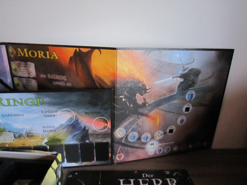 Detail des Moria-Abenteuerspielplans mit Balrog-Illustration