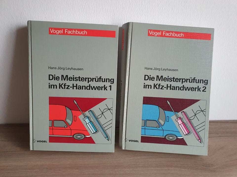 Die Meisterprüfung im Kfz-Handwerk, Hans Jörg Leyhausen – Vorderseiten von Band 1 und Band 2