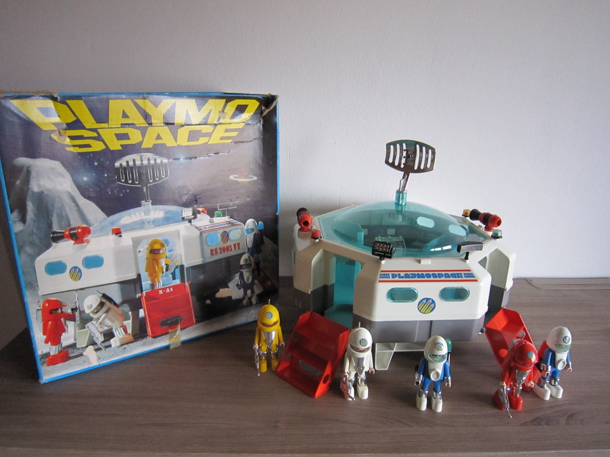 PLAYMOBIL 3536 Playmo Space – Gesamtansicht mit Originalkarton und fünf Astronauten