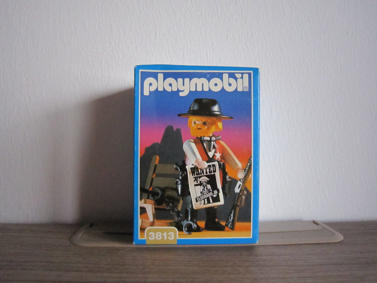 PLAYMOBIL 3813 Sheriff mit Schaukelstuhl – Vorderseite der Originalverpackung