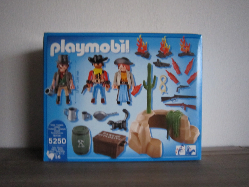 PLAYMOBIL 5250 Banditenversteck mit drei Figuren – Rückseite der Originalverpackung