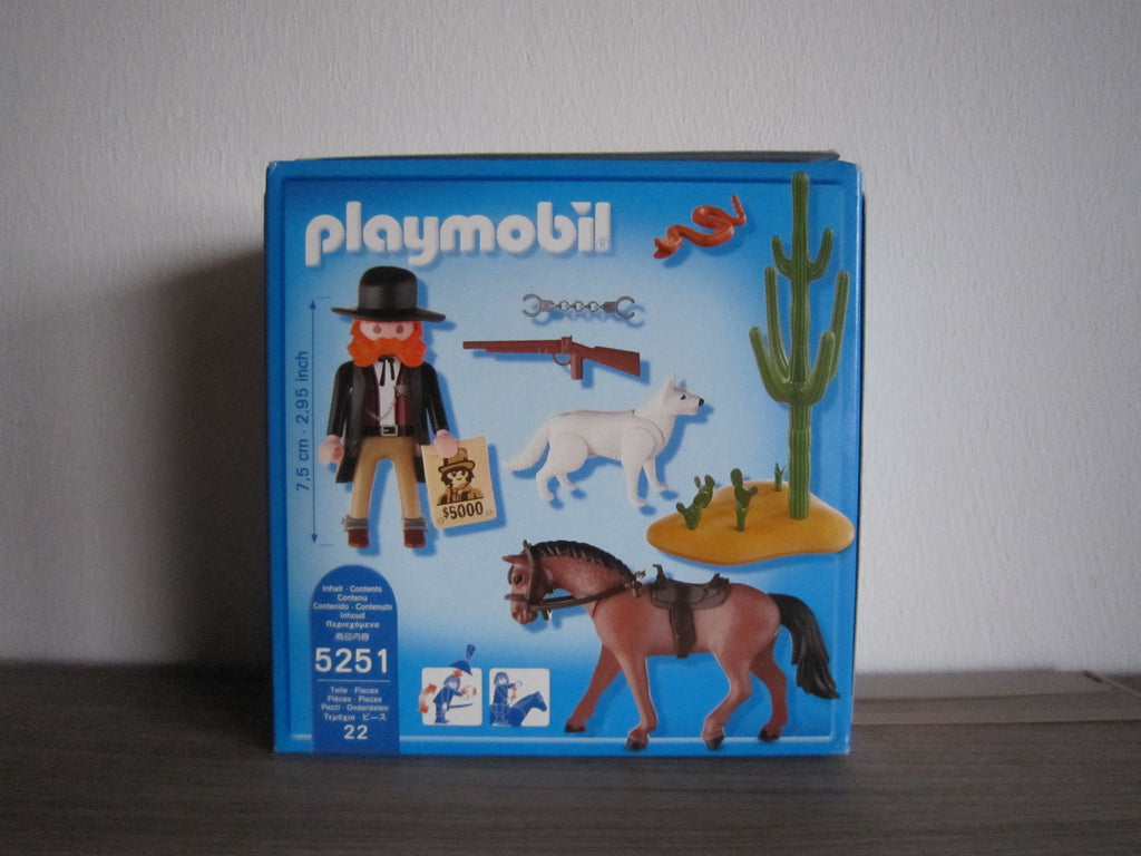 PLAYMOBIL 5251 Marschall mit Pferd und Hund – Rückseite der Originalverpackung