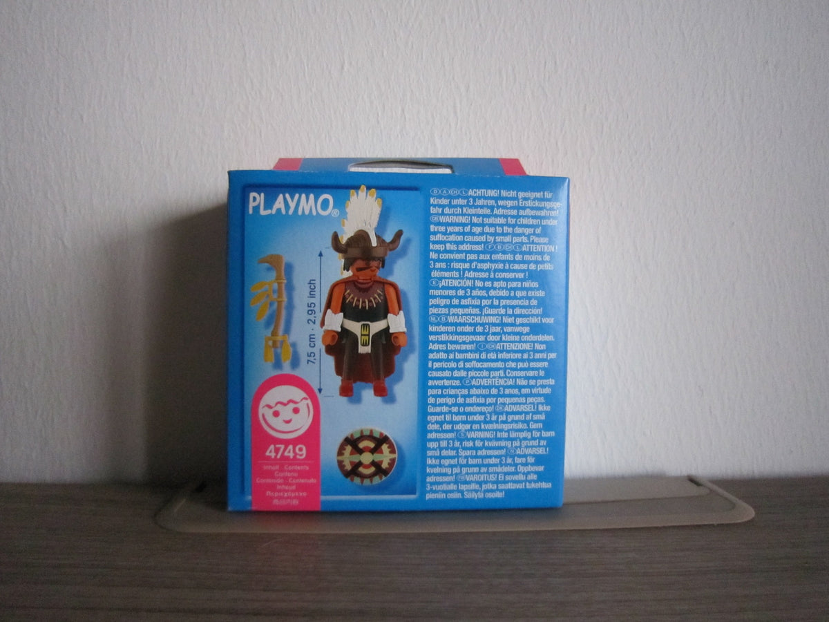 PLAYMOBIL Special 4749 Medizinmann – Rückseite der Originalverpackung