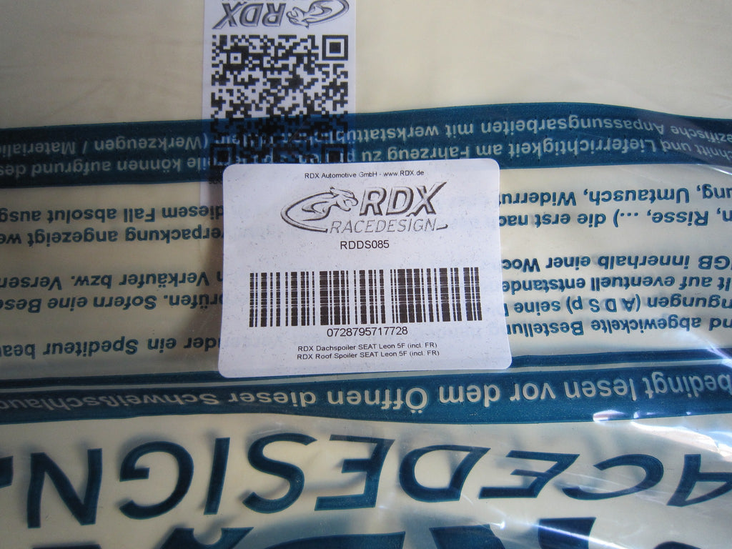Originalartikel RDDS085 – RDX-Herstelleretikett